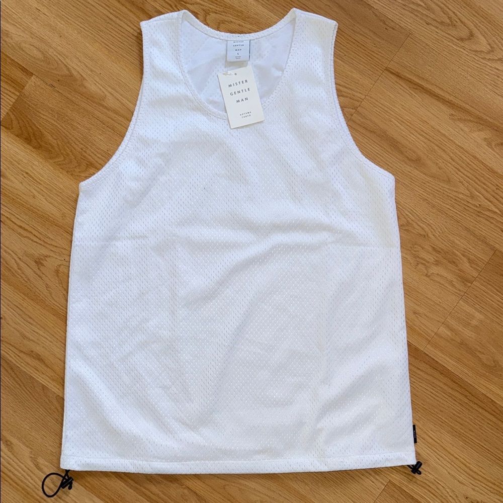 MISTERGENTLEMAN White Sleeveless Shirt Mesh Jersey Tokyo Tekashi Osumi Size L